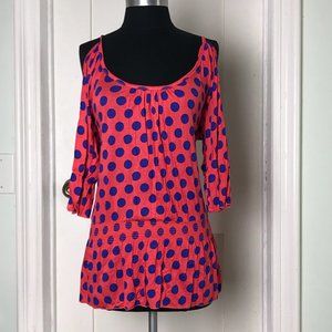 Meier Collection Blue dot Cotton red mini dress